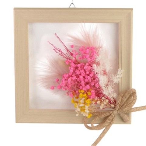 QUADRO CON NEBBIOLINA 25X25CM FUXIA